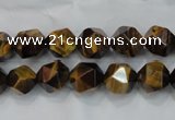 CNG937 15 inches 10mm faceted nuggets yellow tiger eye beads