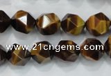 CNG938 15 inches 12mm faceted nuggets yellow tiger eye beads