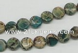 CNI07 16 inches 8mm flat round natural imperial jasper beads wholesale