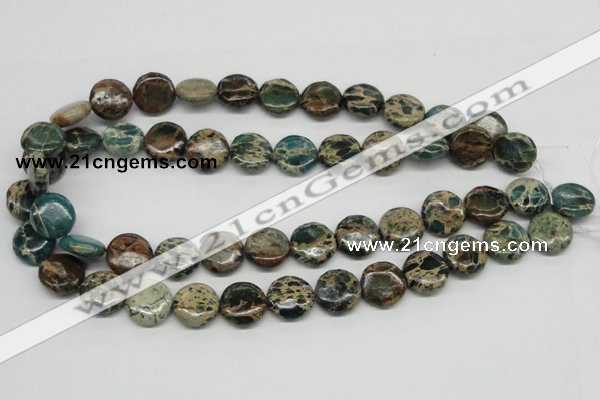 CNI09 16 inches 16mm flat round natural imperial jasper beads wholesale