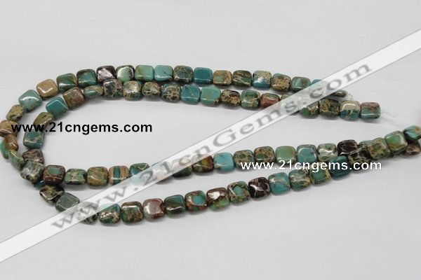 CNI18 16 inches 10*10mm square natural imperial jasper beads wholesale