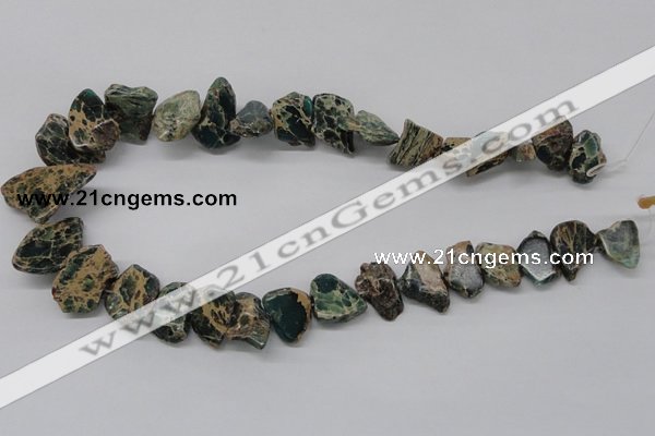 CNI20 16 inches 15*12mm nuggets natural imperial jasper chip beads