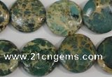 CNI31 15.5 inches 20mm flat round natural imperial jasper beads