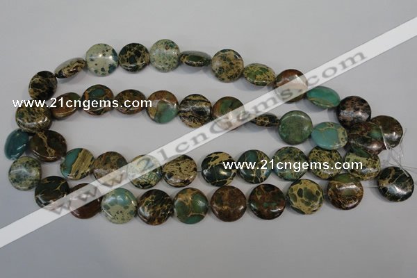 CNI34 15.5 inches 18mm flat round natural imperial jasper beads