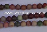 CNI360 15.5 inches 4mm round matte imperial jasper beads wholesale