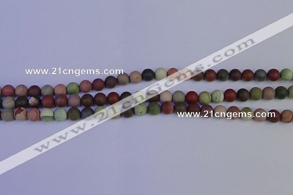 CNI361 15.5 inches 6mm round matte imperial jasper beads wholesale