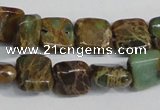 CNI37 15.5 inches 6*6mm square natural imperial jasper beads