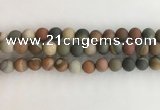 CNI378 15.5 inches 10mm round matte American picture jasper beads