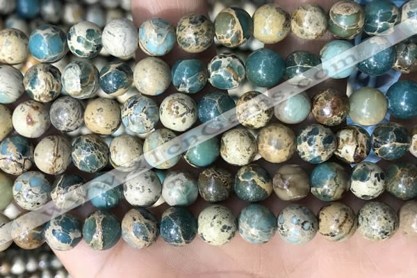 CNI402 15.5 inches 8mm round blue impression jasper beads