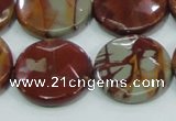 CNJ01 15.5 inches 25mm faceted coin natural noreena jasper beads