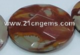 CNJ03 15.5 inches 50mm faceted coin natural noreena jasper beads