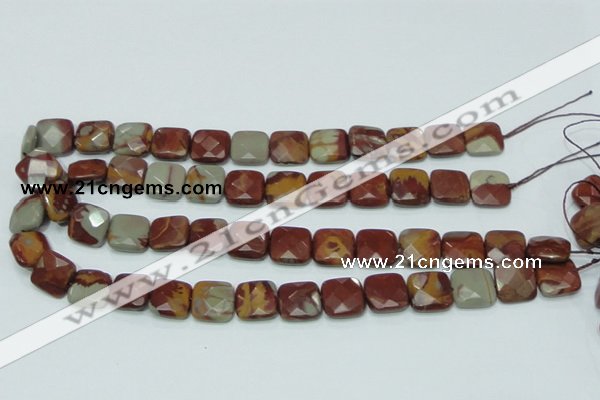 CNJ15 15.5 inches 15*15mm faceted square natural noreena jasper beads