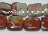 CNJ16 15.5 inches 20*20mm faceted square natural noreena jasper beads