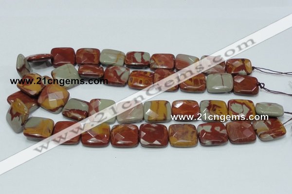 CNJ16 15.5 inches 20*20mm faceted square natural noreena jasper beads