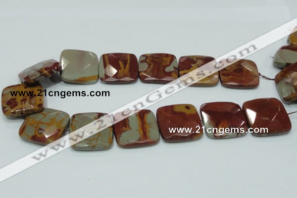 CNJ17 15.5 inches 30*30mm faceted square natural noreena jasper beads