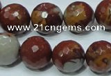 CNJ19 15.5 inches 16mm faceted round natural noreena jasper beads