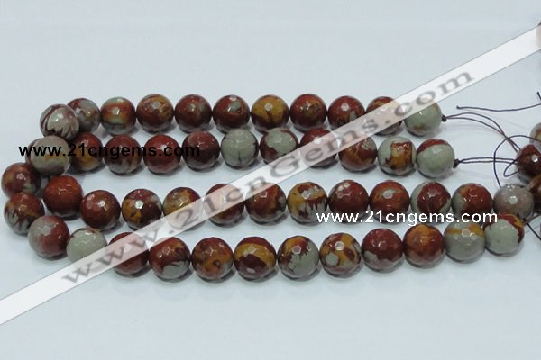 CNJ19 15.5 inches 16mm faceted round natural noreena jasper beads