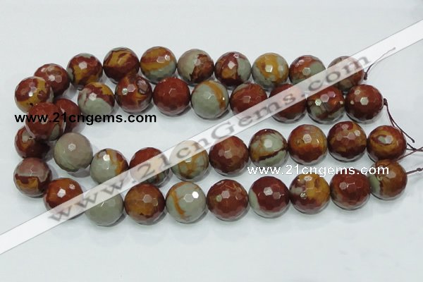 CNJ21 15.5 inches 20mm faceted round natural noreena jasper beads
