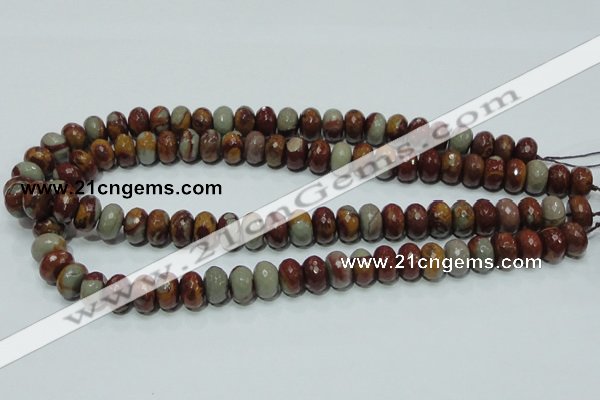 CNJ22 15.5 inches 8*12mm faceted rondelle natural noreena jasper beads