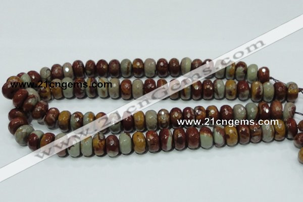 CNJ23 15.5 inches 8*14mm faceted rondelle natural noreena jasper beads