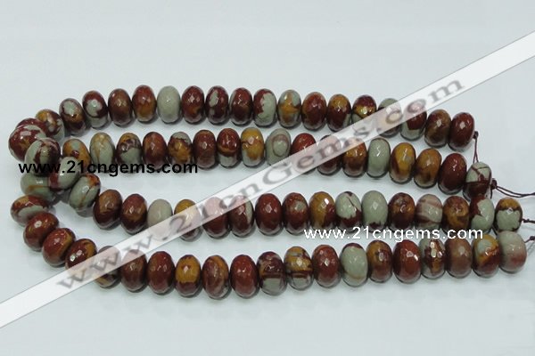 CNJ24 15.5 inches 10*16mm faceted rondelle natural noreena jasper beads