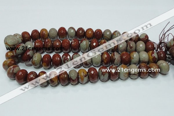 CNJ25 15.5 inches 12*18mm faceted rondelle natural noreena jasper beads