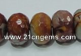 CNJ26 15.5 inches 14*20mm faceted rondelle natural noreena jasper beads