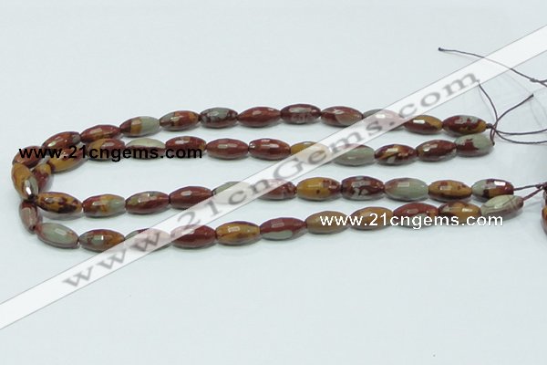 CNJ27 15.5 inches 8*16mm faceted rice natural noreena jasper beads