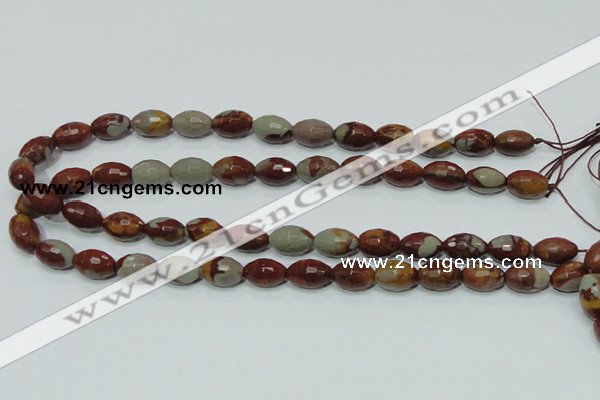 CNJ28 15.5 inches 10*14mm faceted rice natural noreena jasper beads