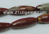 CNJ30 15.5 inches 10*30mm faceted rice natural noreena jasper beads