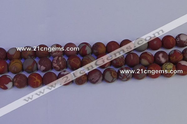 CNJ305 15.5 inches 14mm round matte noreena jasper beads wholesale