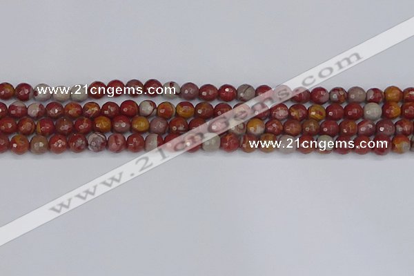 CNJ309 15.5 inches 6mm faceted round noreena jasper beads