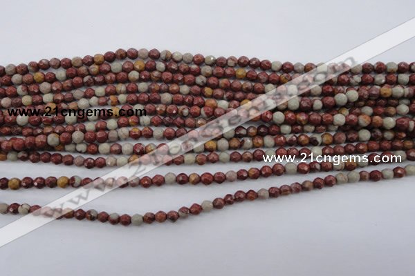 CNJ35 15.5 inches 4mm faceted round noreena jasper beads