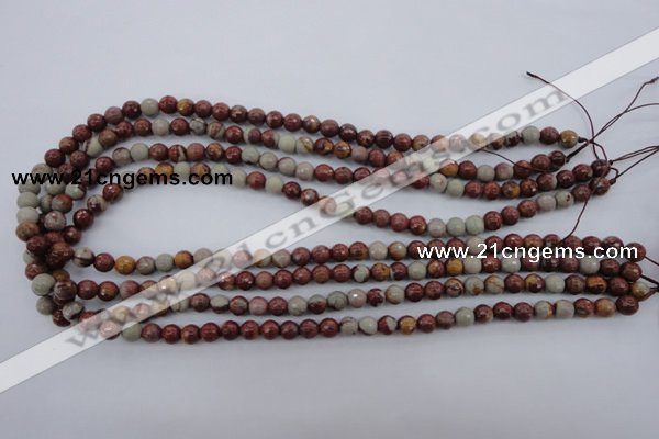 CNJ36 15.5 inches 6mm faceted round noreena jasper beads