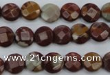 CNJ41 15.5 inches 10mm faceted coin noreena jasper beads