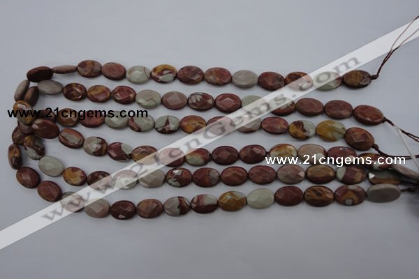 CNJ50 15.5 inches 10*14mm faceted oval noreena jasper beads