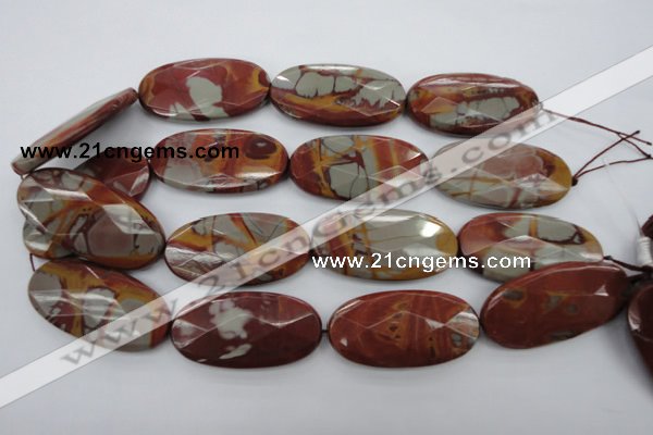 CNJ53 15.5 inches 25*50mm faceted oval noreena jasper beads