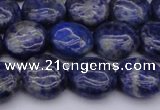 CNL1105 15.5 inches 10mm flat round lapis lazuli gemstone beads