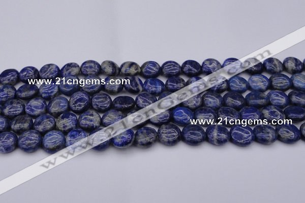 CNL1105 15.5 inches 10mm flat round lapis lazuli gemstone beads