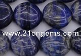 CNL1108 15.5 inches 16mm flat round lapis lazuli gemstone beads