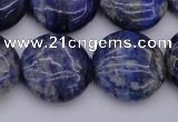 CNL1109 15.5 inches 18mm flat round lapis lazuli gemstone beads