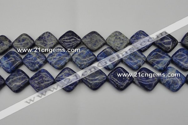 CNL1136 15.5 inches 20*20mm diamond lapis lazuli gemstone beads