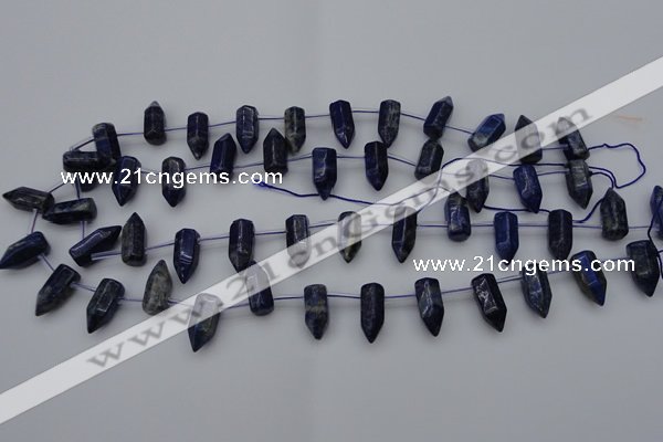 CNL1151 15.5 inches 7*17mm faceted cone lapis lazuli gemstone beads