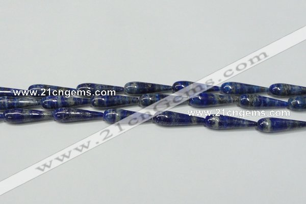 CNL1271 15.5 inches 10*35mm teardrop natural lapis lazuli beads