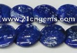 CNL1302 15.5 inches 20mm flat round natural lapis lazuli beads