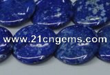 CNL1303 15.5 inches 22mm flat round natural lapis lazuli beads