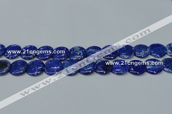 CNL1303 15.5 inches 22mm flat round natural lapis lazuli beads