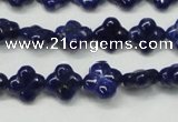 CNL1305 15.5 inches 10mm carved flower natural lapis lazuli beads