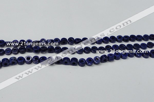 CNL1307 15.5 inches 8mm donut natural lapis lazuli beads