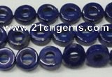 CNL1308 15.5 inches 10mm donut natural lapis lazuli beads